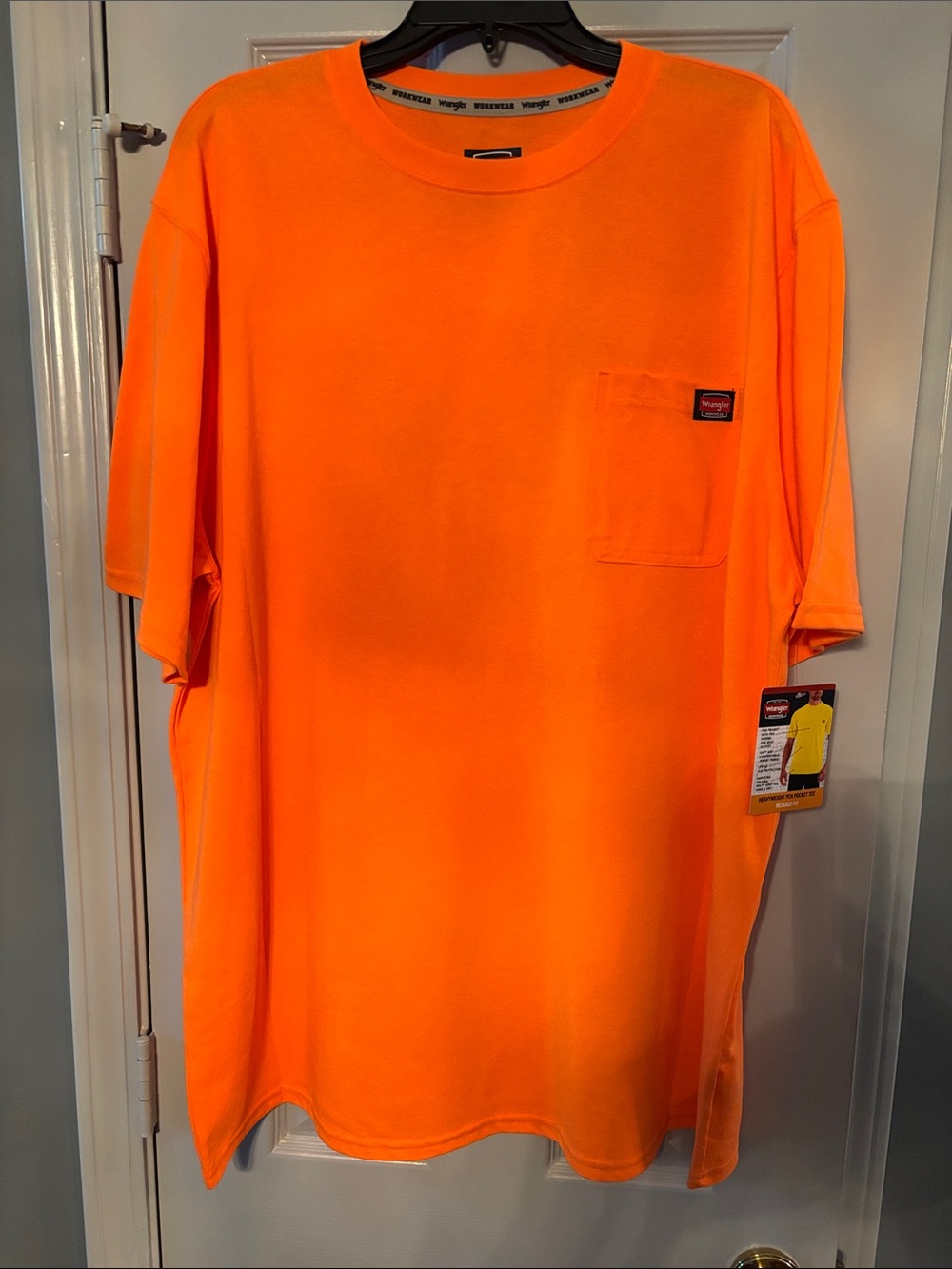 Wrangler Workwear High-Vis Neon Orange Short-Sleeve Pocket Tee NWT